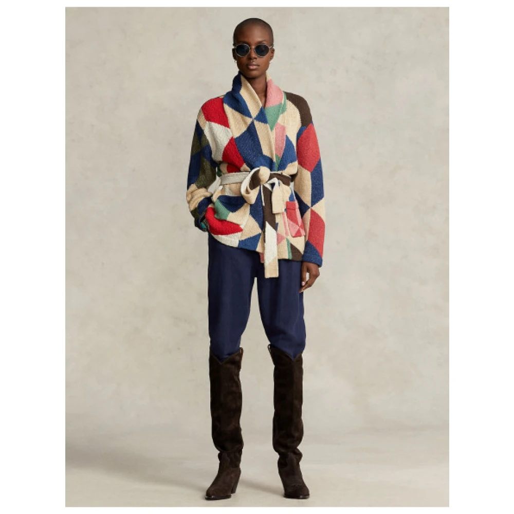 Polo Ralph Lauren Patchwork Shawl Kraag Cardigan Multicolor Dames