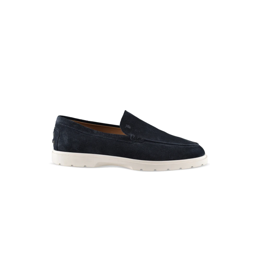 Tod's Homme Bleu Chaussures, Taille: 44 1/2 Eu Mocassin En Daim