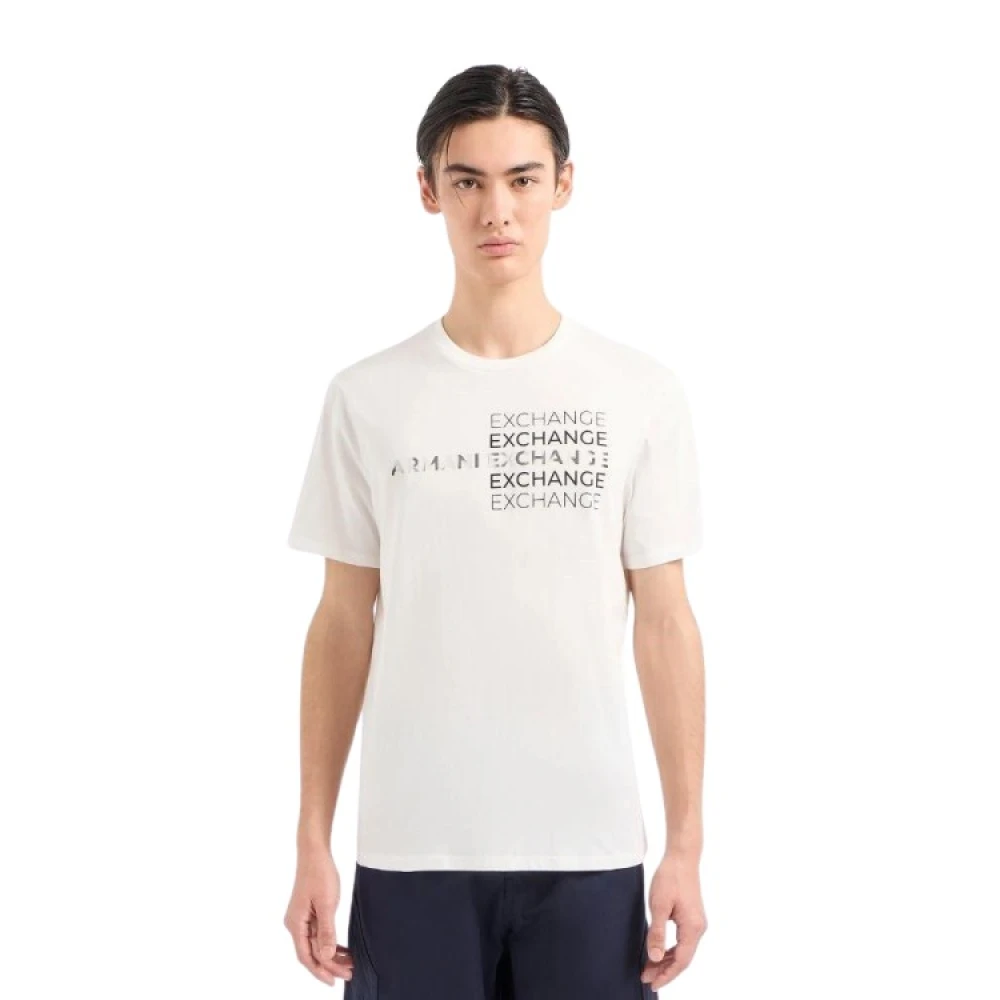 Armani Exchange Korte Mouw Fantasie T-shirt White Heren