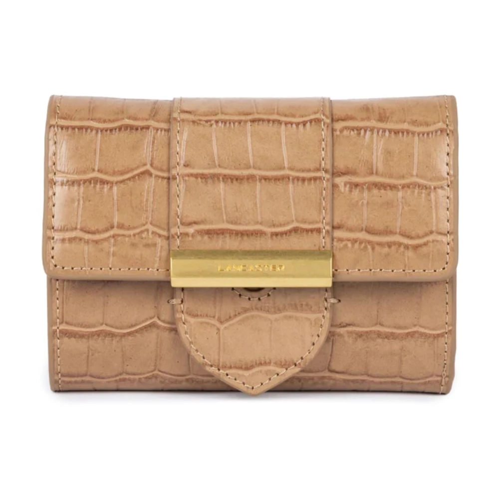 Lancaster Beige Wallets & Cardholders, Female, One Size, Portefeuille Exo Ily - Sophistication Cuir Effet Lézard