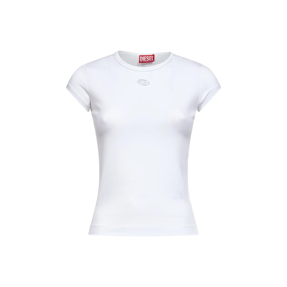 Diesel Vrouw Wit Tops Dames, M, Katoen, T-Angie-Od T-Shirt