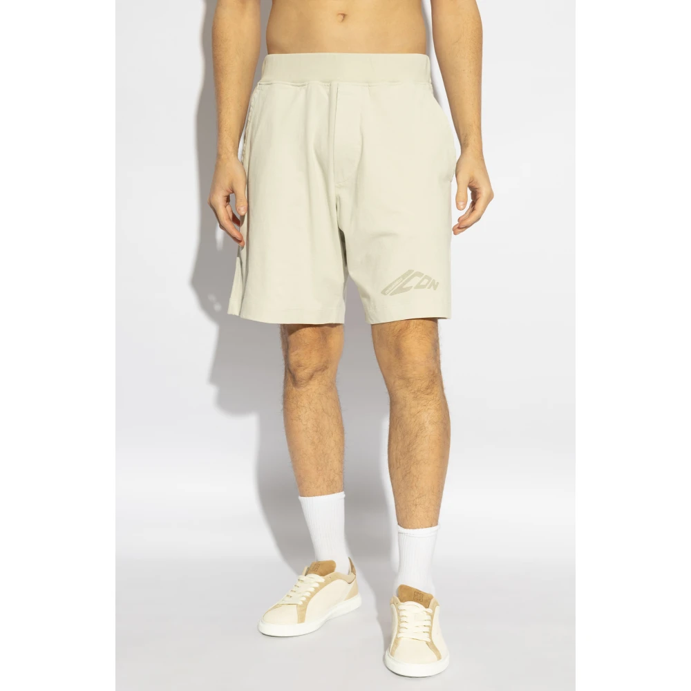 Dsquared2 Katoenen shorts met bedrukt logo Gray Heren