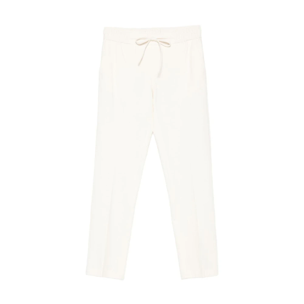 Circolo 1901 Women's Beige Stretch Cotton Trousers - Straight Trousers - M - Trousers