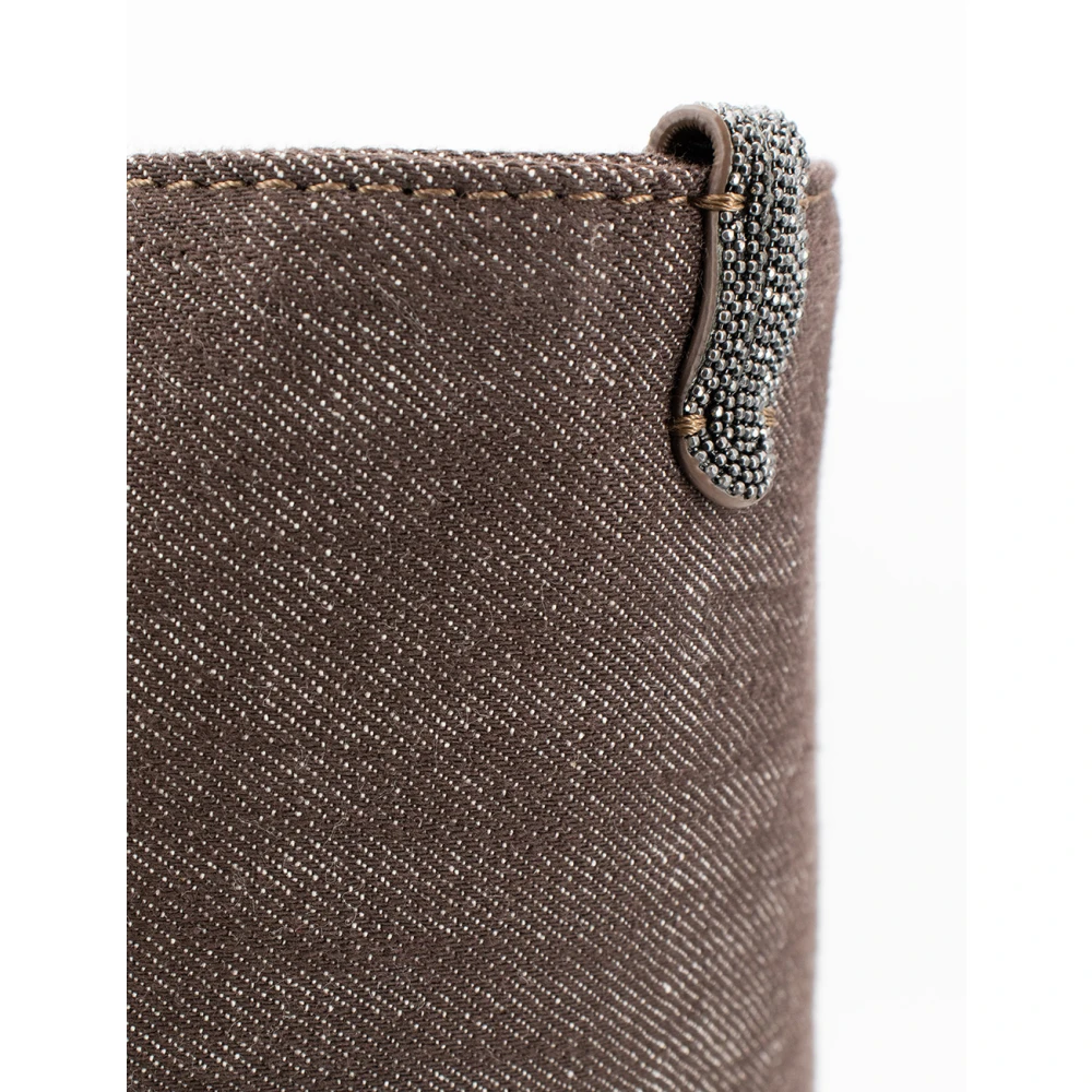 BRUNELLO CUCINELLI Compacte katoenen tas met geometrische silhouet Brown Dames