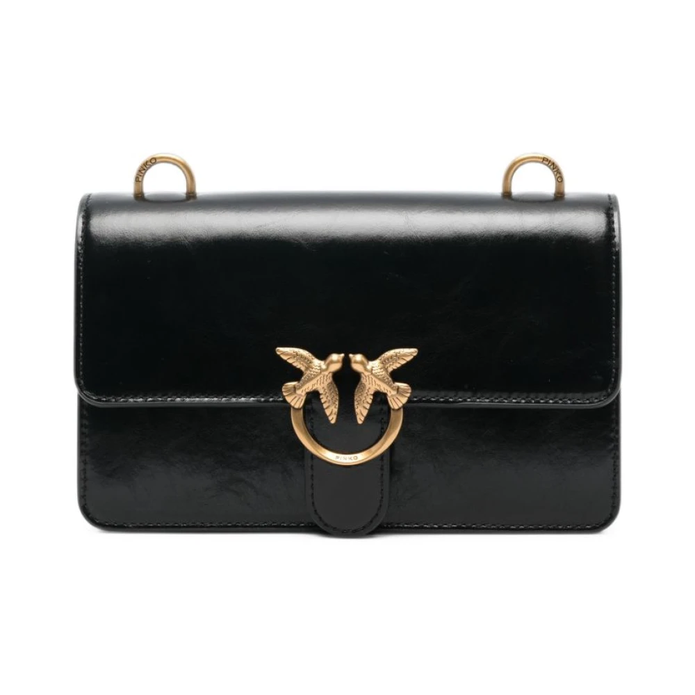 Pinko Donna Nero - Borsa A Spalla In Pelle Con Tracolla In Ecopelliccia - Bags - One Size - Immagine 3