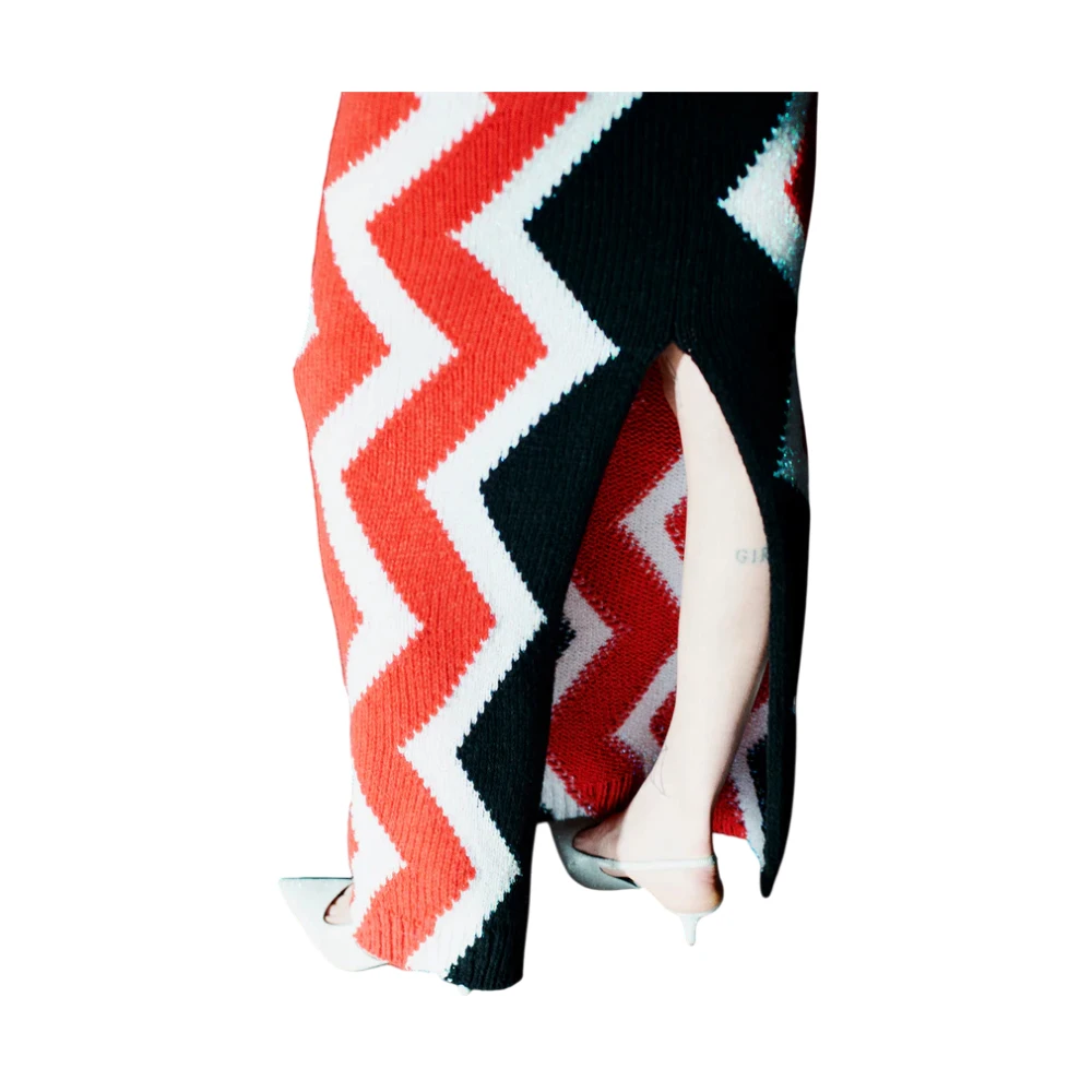 Circus Hotel Geometrisch Driekleurig Inleg Slim Fit Jurk Multicolor Dames