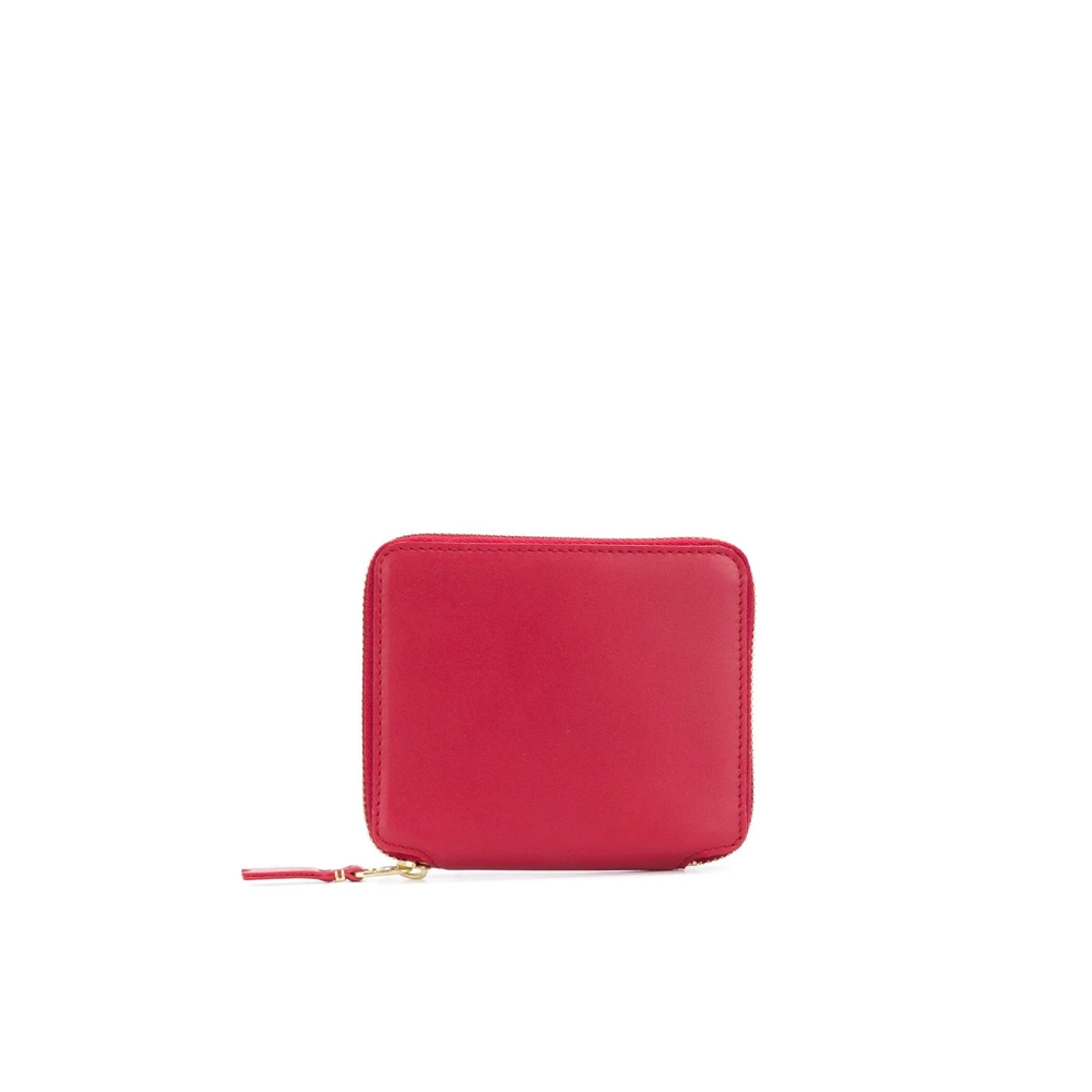 Comme des Garçons Zwarte leren ritsportemonnee Red Heren