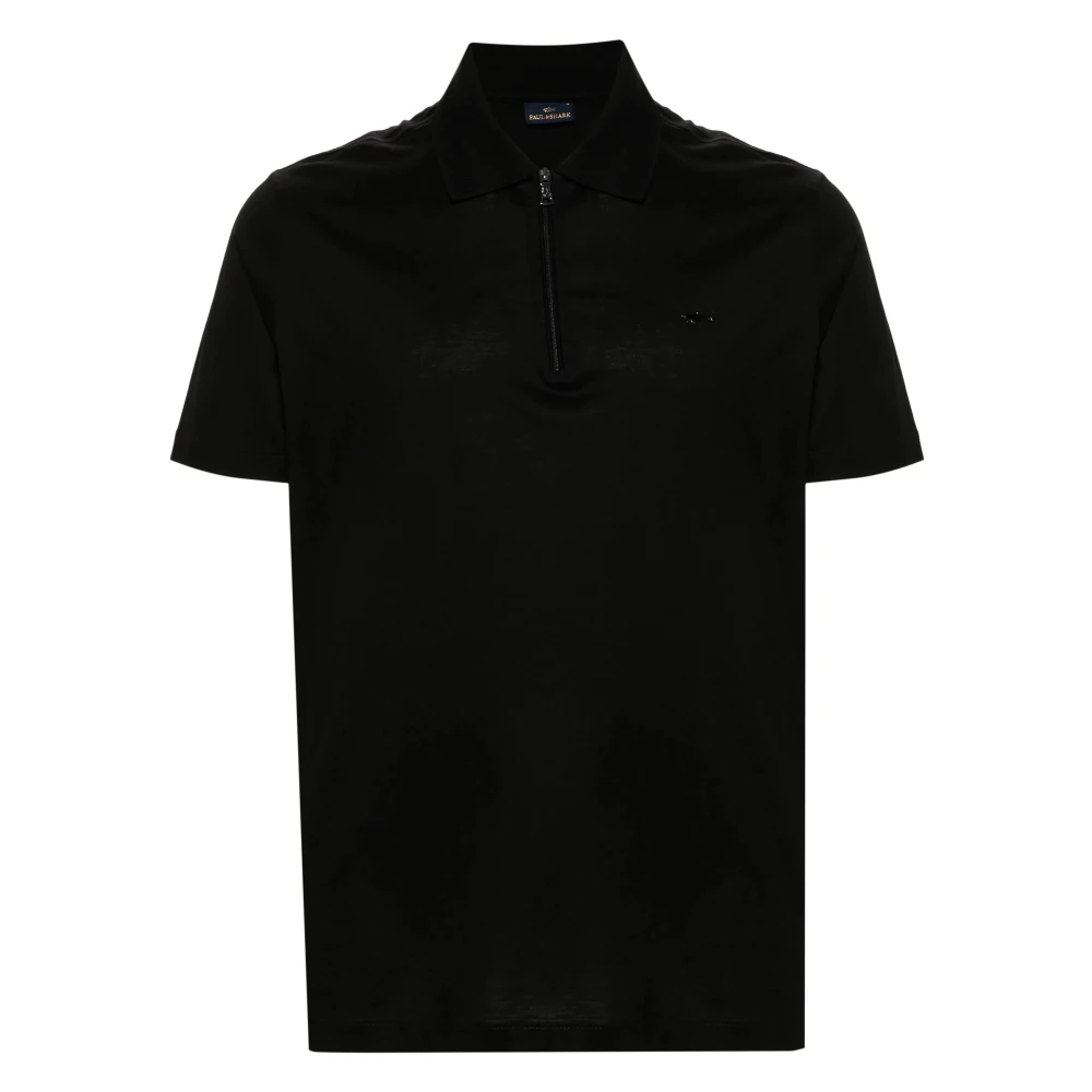 PAUL & SHARK Gebreid poloshirt in zwart Black Heren