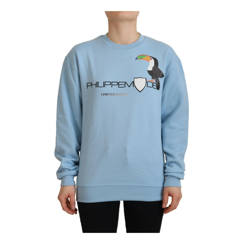 Philippe Model Women's Blue Logo Print Long Sleeves Sweater