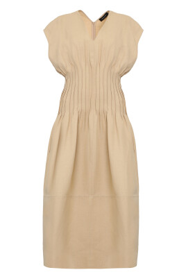 linen-dress-with-gathered-waistline