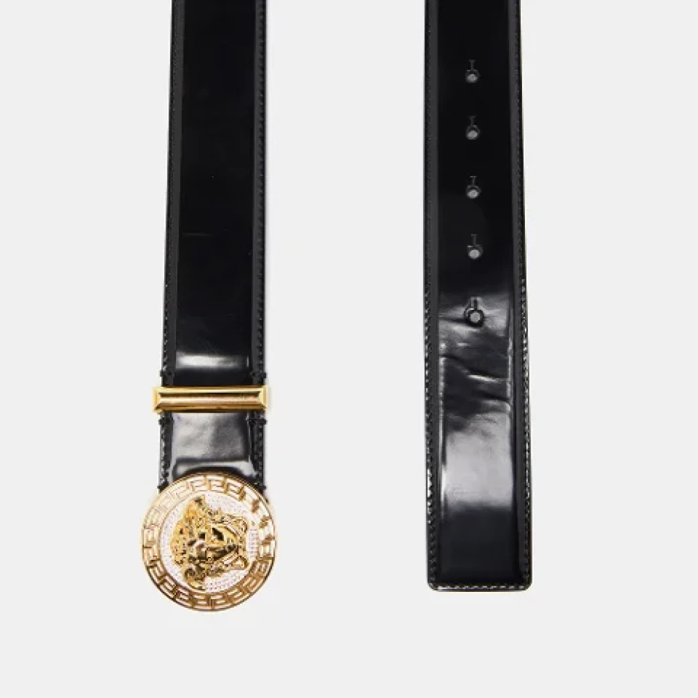 Versace Pre-owned Leather belts Black Dames