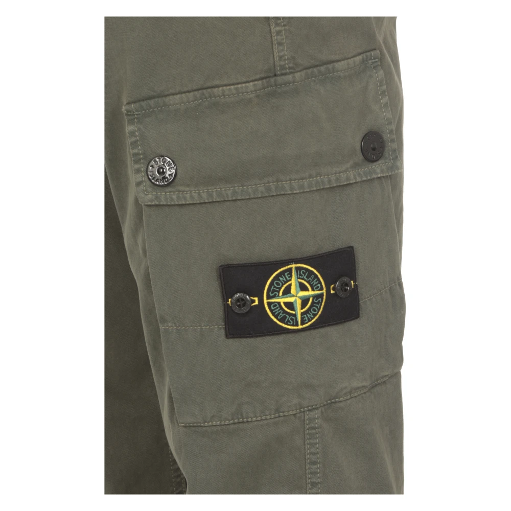 Stone Island Groene Cargo Broek met Iconische Patch Green Heren