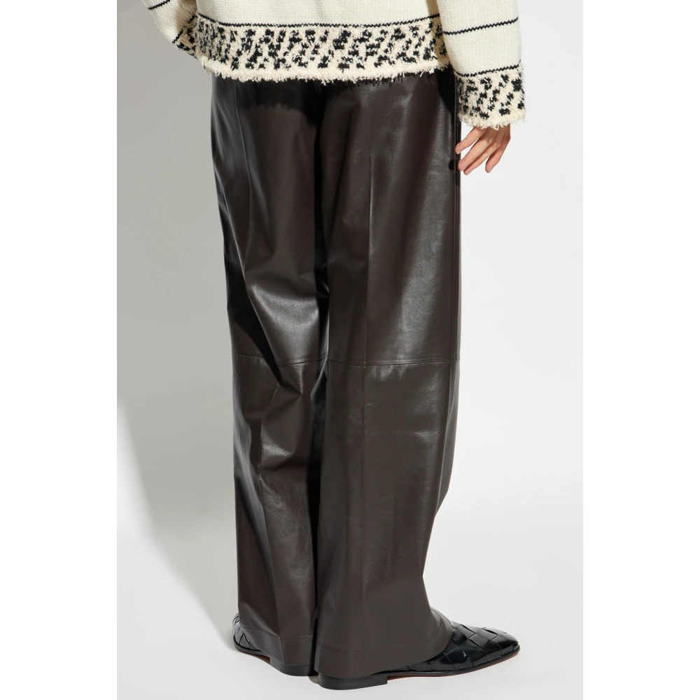 Bottega Veneta Leren broek Brown Heren