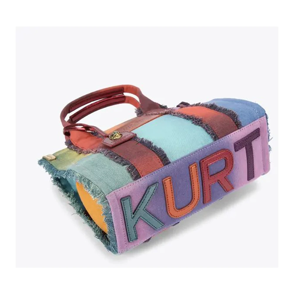 Kurt Geiger Regenboog Denim Tote met Metalen Accenten Multicolor Dames