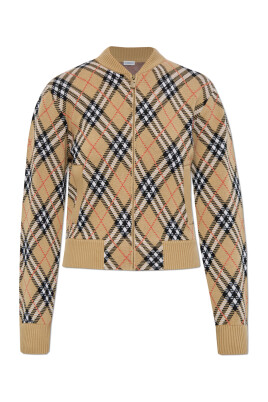 checkered-pattern-cardigan