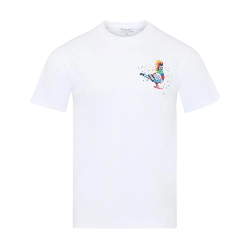 JW Anderson Grafische Print Wit T-shirt White Heren