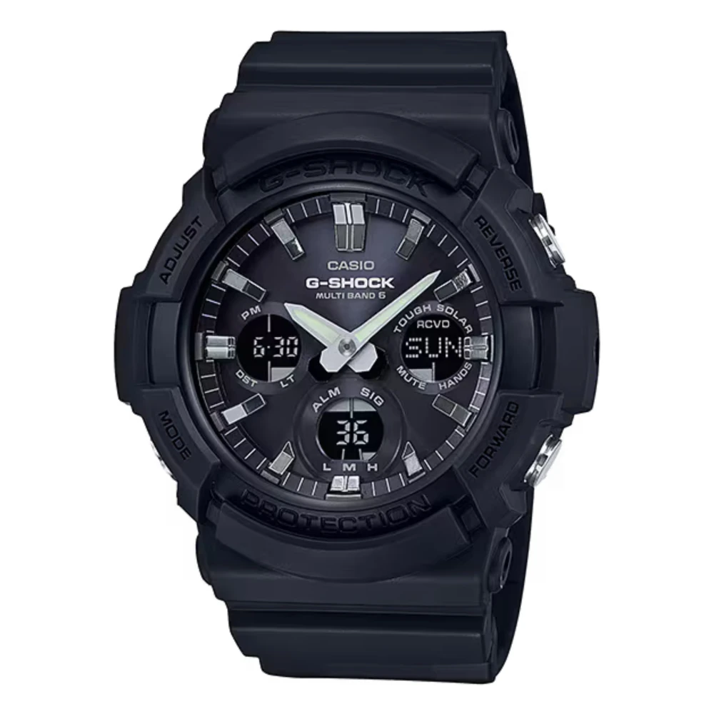 Casio Herren Schwarz,Schwarz Waveceptor Alarm Chronograph Grau/Schwarz Gaw-100B- Uhr - Bild 8
