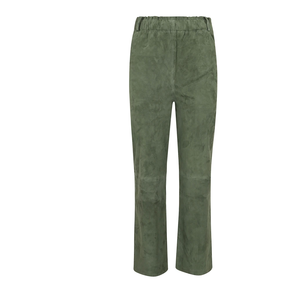 Arma Leather Trousers Green Dames