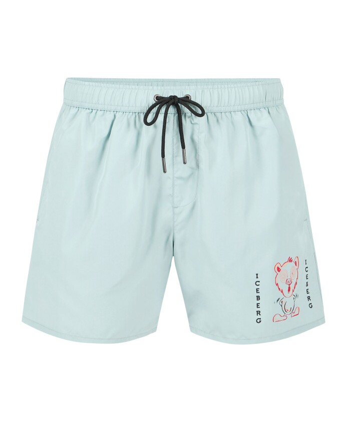 maillots-de-bain-verts-sauge-avec-imprimes-et-cordon-de-serrage
