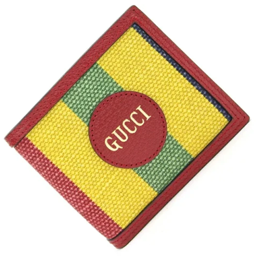 Gucci Vintage Tweedehands Multicolor Canvas Portemonnee Multicolor Dames