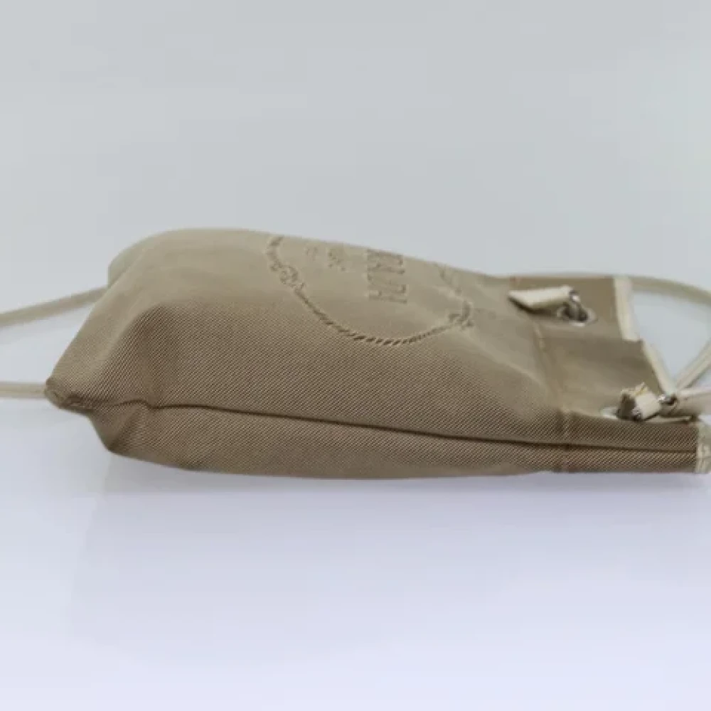 Prada Vintage Pre-owned Canvas prada-bags Beige Dames