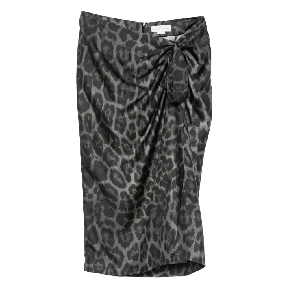 Stella Mccartney Women's Grey Silk Asymmetric Hem Skirt