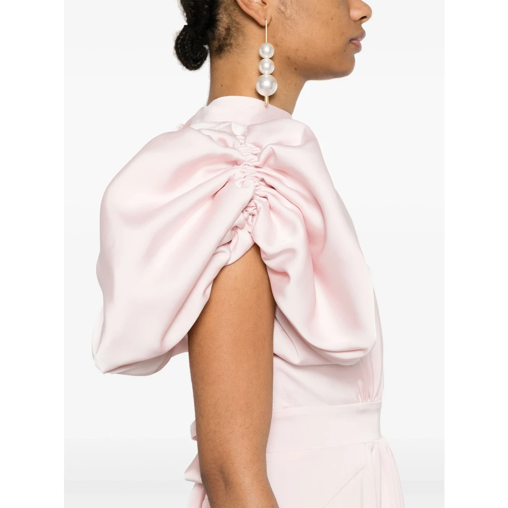 Rotate Birger Christensen Roze Pofmouw Jurk Pink Dames