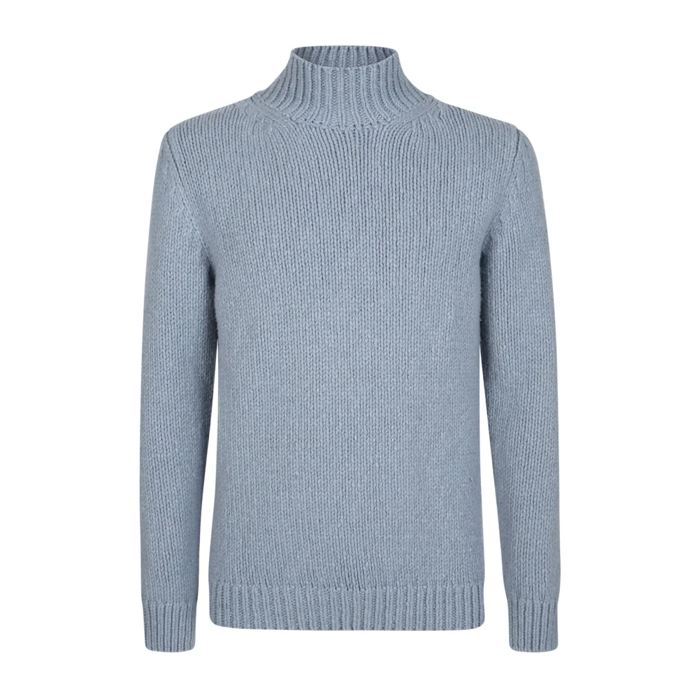 Eleventy Men's Blue Maglia Collo Vulcano - Turtlenecks - S - Knitwear
