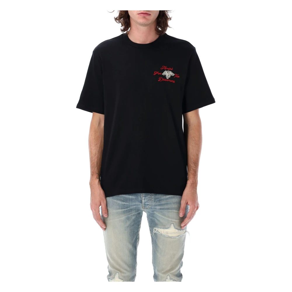 Amiri Geborduurde Dreamers T-shirt Zwart Black Heren