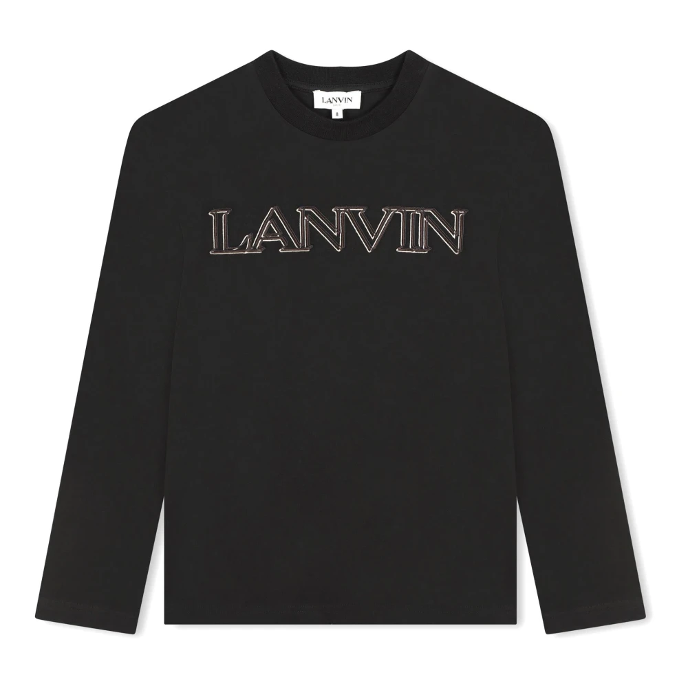 Lanvin Svart Långärmad Crew Neck T-shirt Black, Pojke