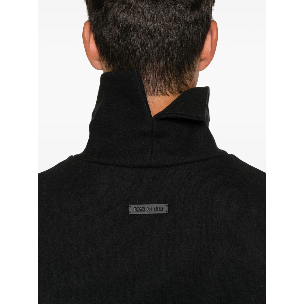 Fear Of God Zwarte Gebreide Hoge Hals Shirt Black Heren