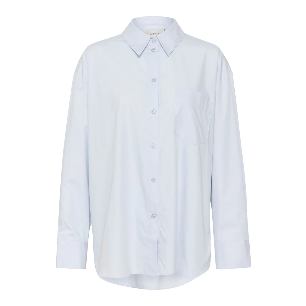 Gestuz Klassiek Oversized Overhemd met Lange Mouwen Blue Dames