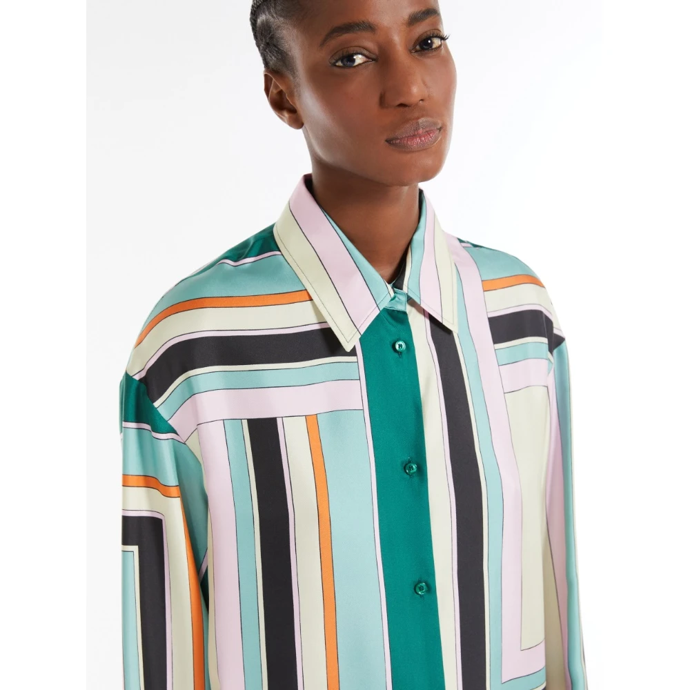 Weekend Zijden bedrukte overhemd met klassieke kraag Multicolor Dames