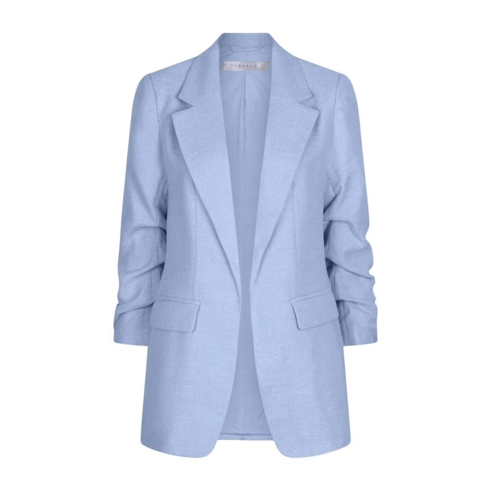 Esqualo Lichtblauwe Linnen Look Blazer Blue Dames