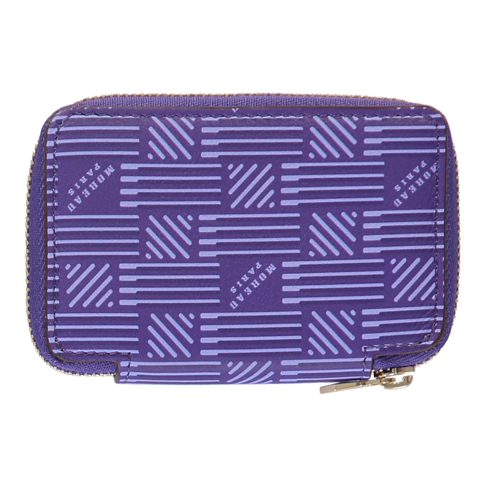 Moreau Paris Ritssluiting Leren Portemonnee met Logovoering Purple Dames