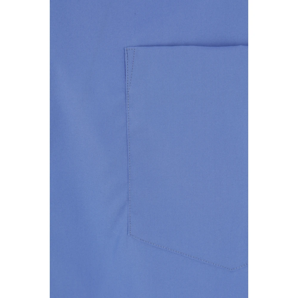 Comme des Garçons Geborduurd Logo Poplin Overhemd Blue Heren