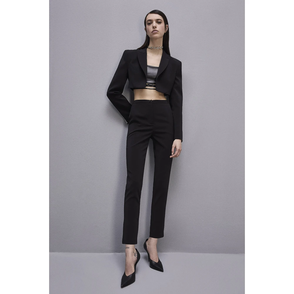 PATRIZIA PEPE Broek Essential cigarette pants Black Dames