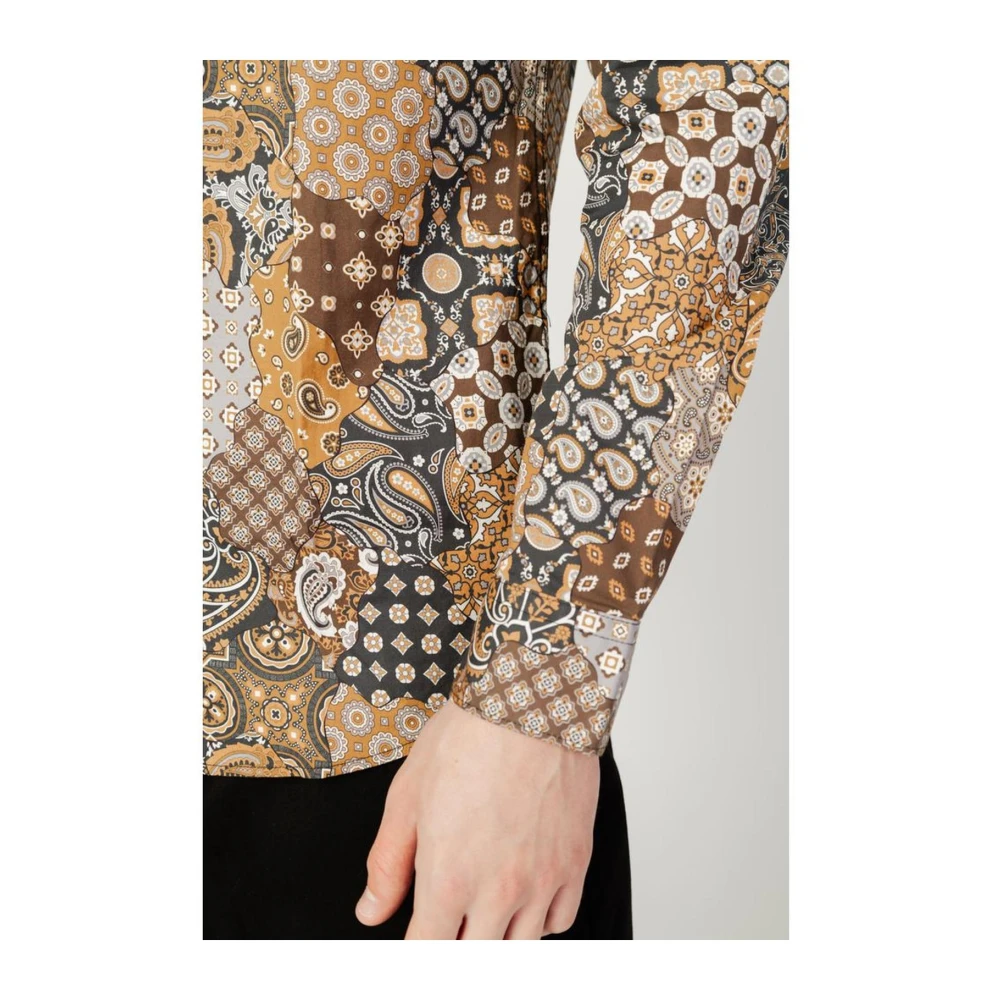 Gianni Lupo Katoenen Lange Mouw Shirt Herfst Winter Collectie Beige Heren