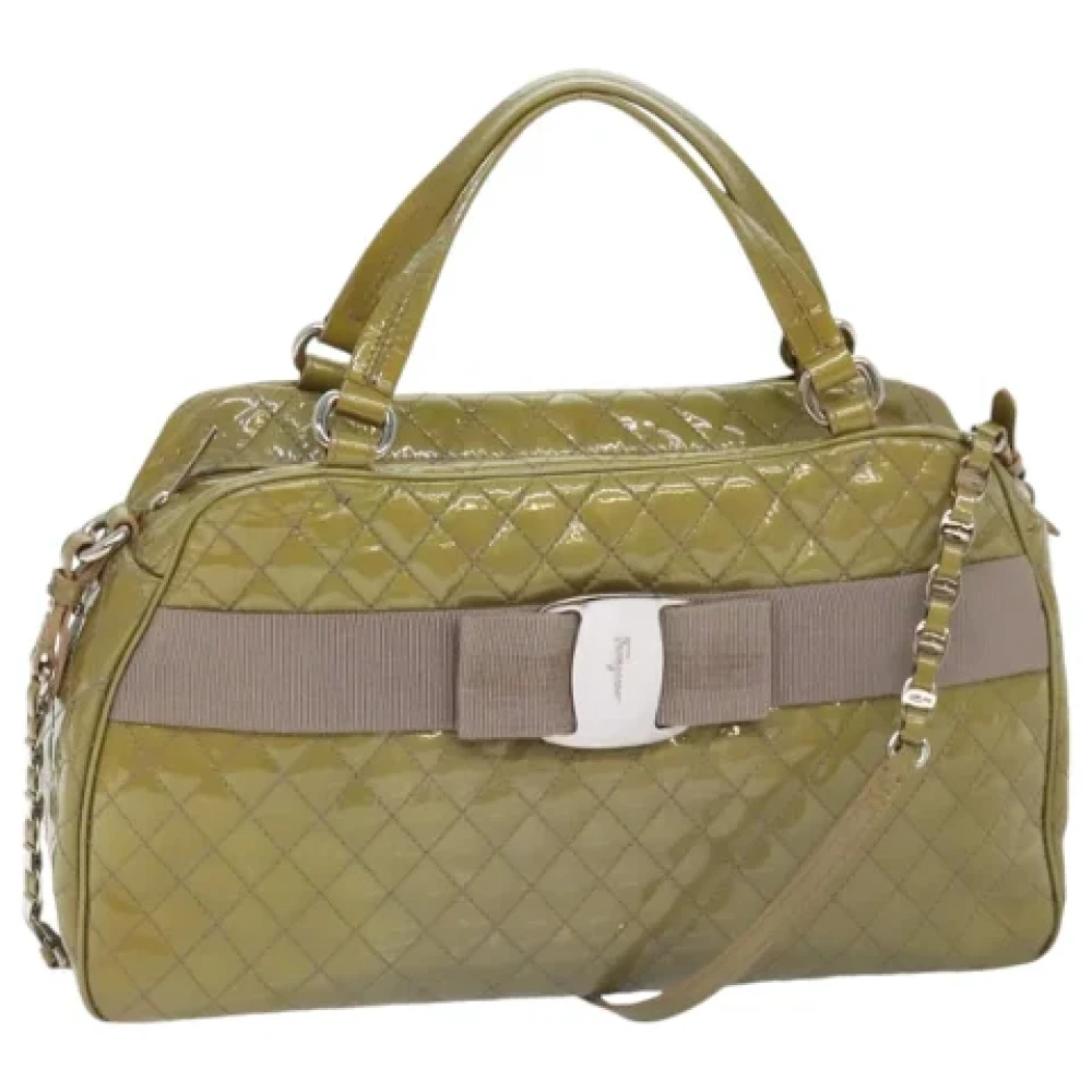 Salvatore Ferragamo Pre-owned Canvas handbags Brown Dames