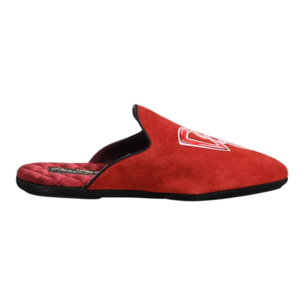 Dolce & Gabbana Red Suede DG King Men House Slippers Shoes - EU40.5/US7.5 - Image 2