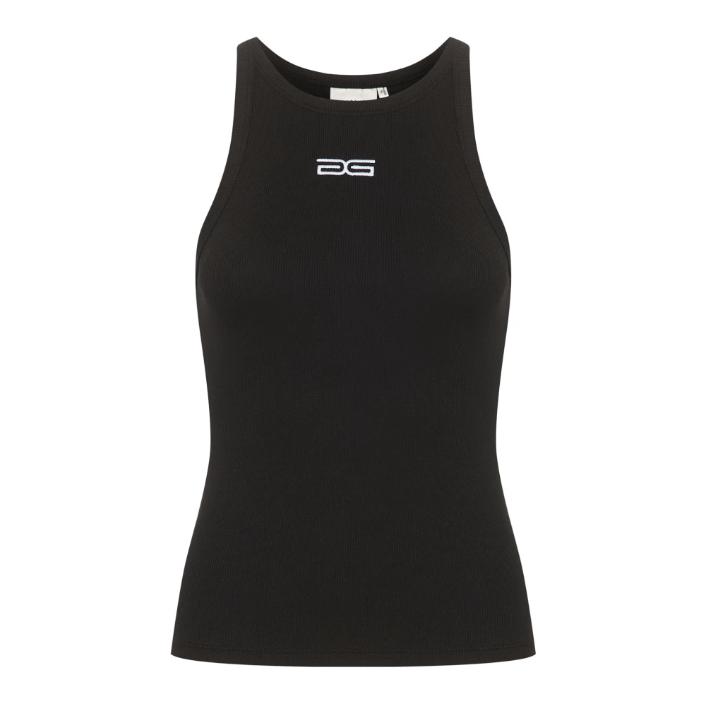 Gestuz Logo Tank Top Zwart Black Dames
