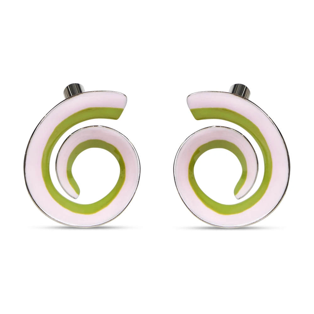 Marni Women's Pink Earrings, One Size, Two-Tone Enameled Spiral Earring