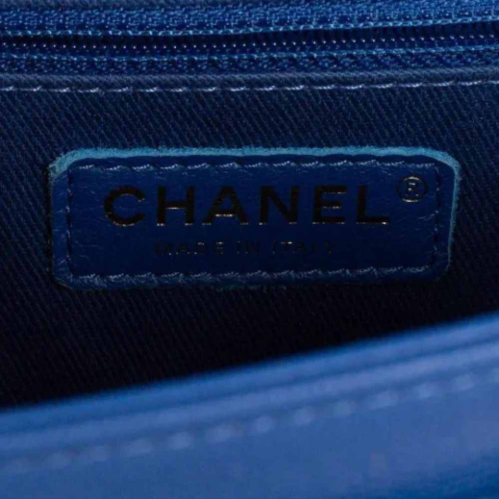 Chanel Vintage Pre-owned Leather handbags Blue Dames