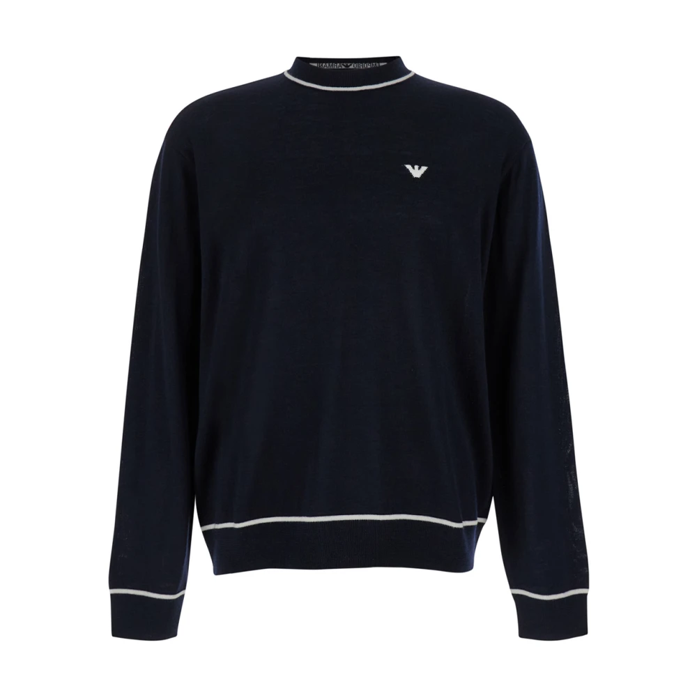 Emporio Armani Adelaar Logo Sweaters Blue Heren