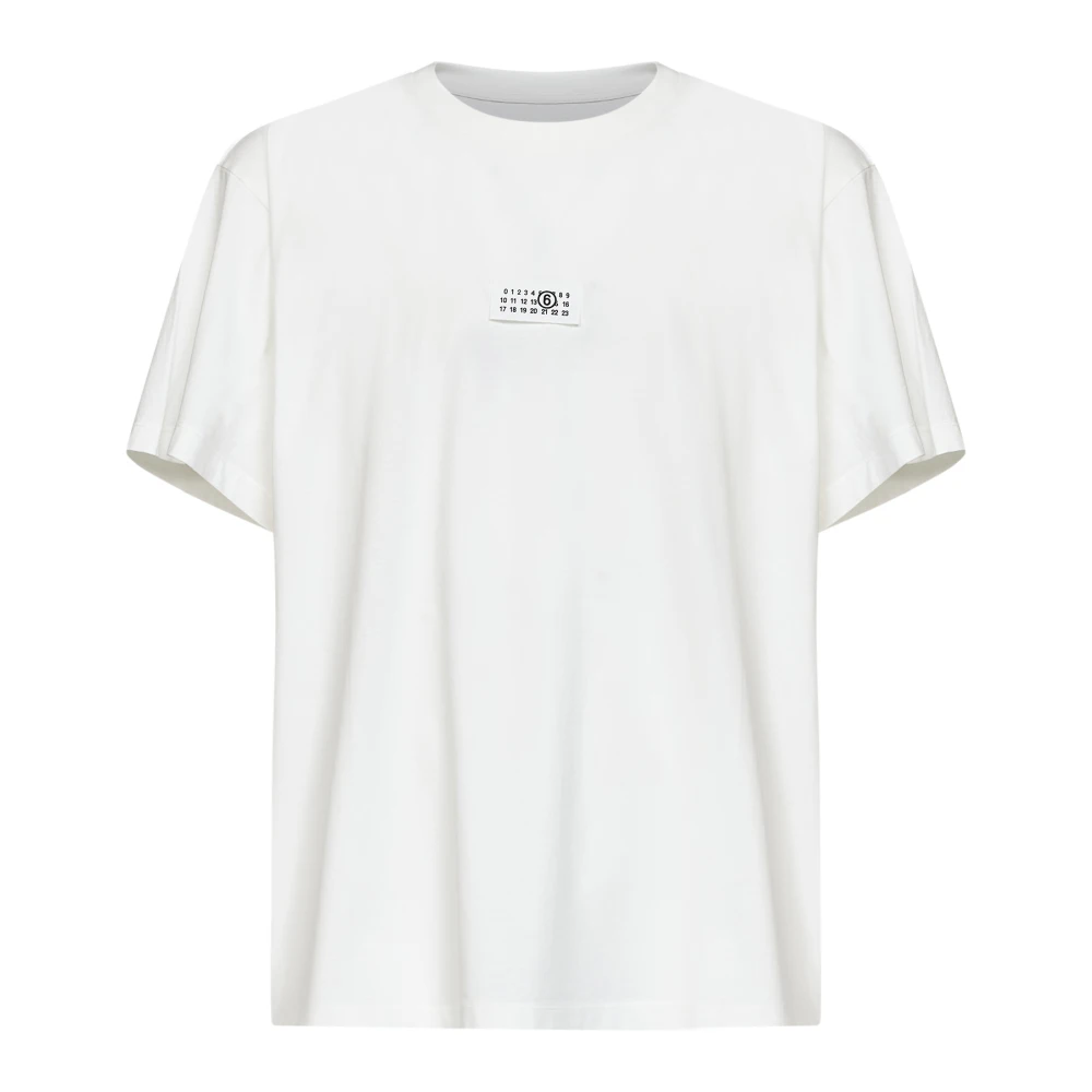 Mm6 Maison Margiela Men's White Numeric Signature T-Shirt - T-Shirts - S - Tops