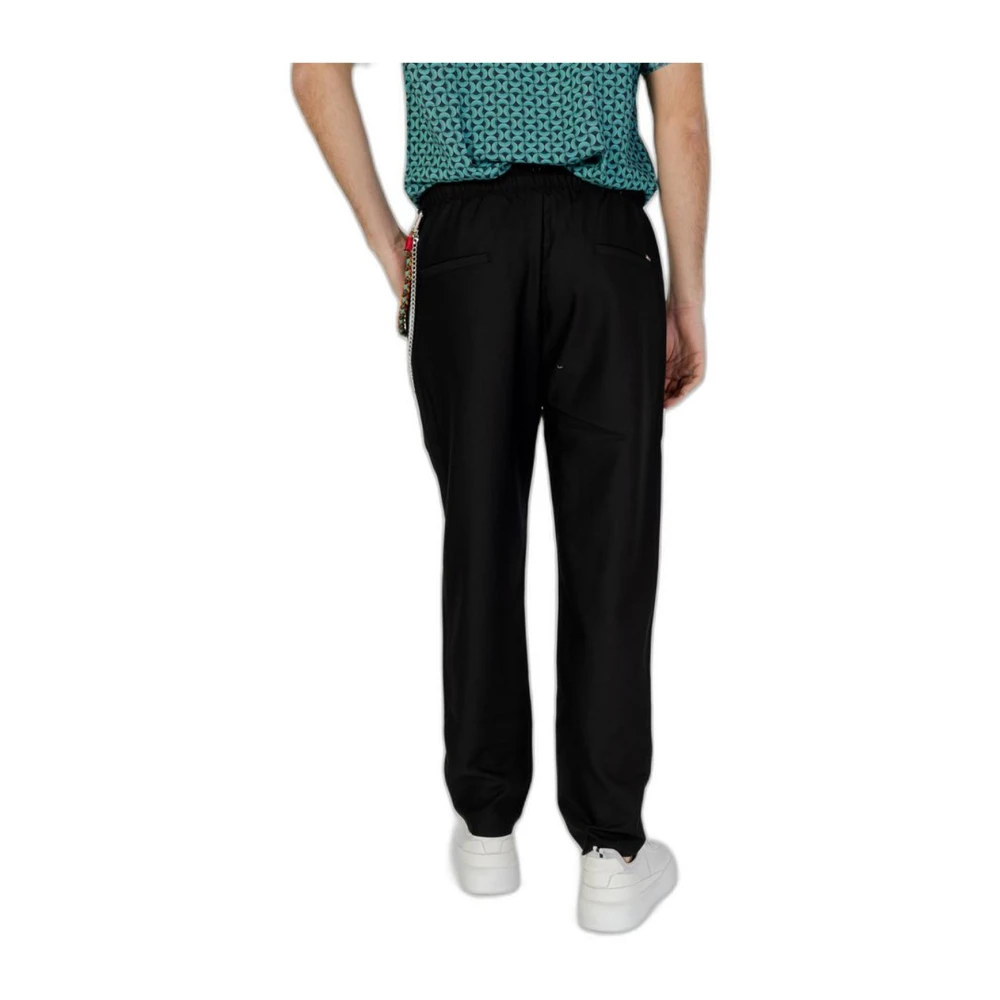 Gianni Lupo Polyester Blend Lage Kruis Broek Black Heren