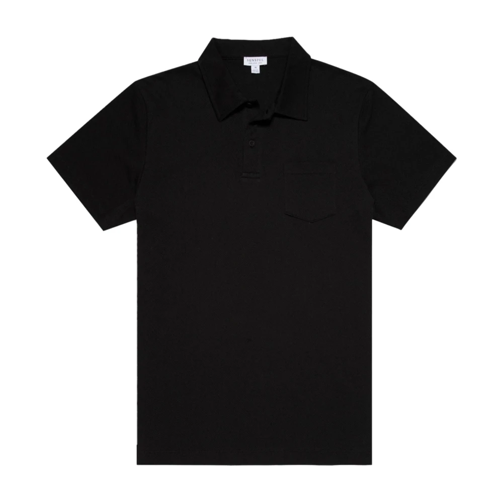 Sunspel Polo Shirts Black Heren