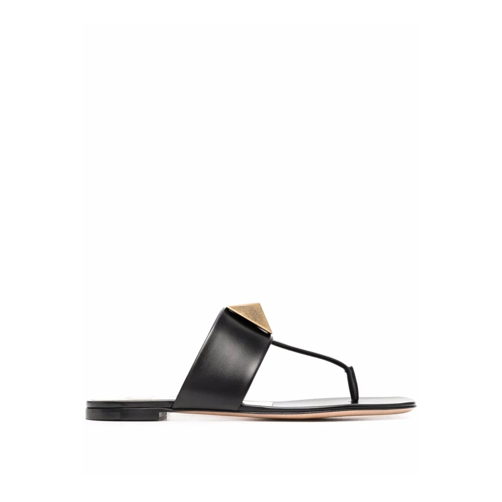 Valentino Garavani Women's Black Leather Stud Sandals