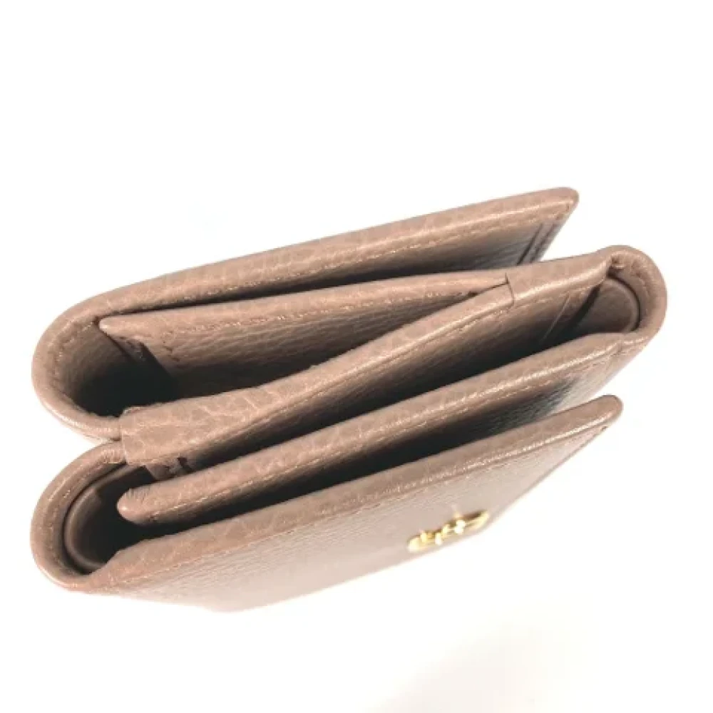 Gucci Vintage Pre-owned Leather wallets Beige Dames