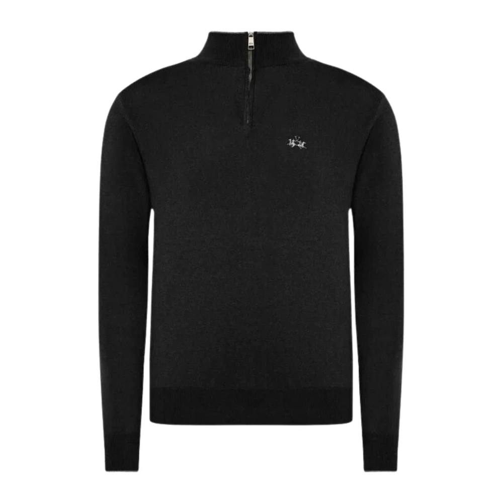 LA MARTINA Heren Zip Hals Pullover Trui Black Heren